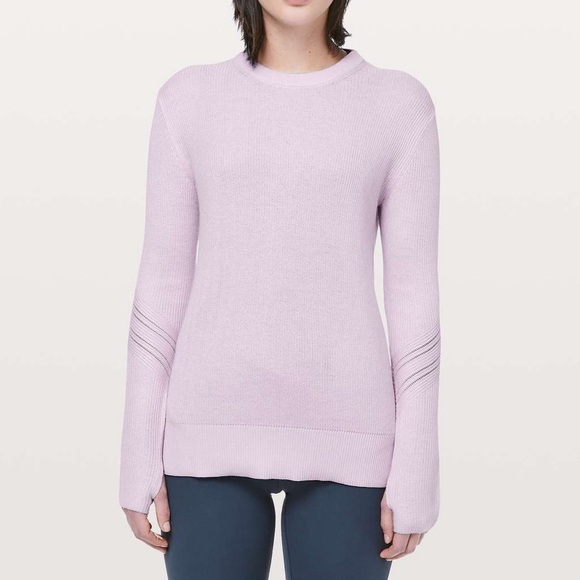 lululemon athletica Sweaters - Lululemon Time To Restore Sweater Sheer Lilac Purple Size Small Cashmere Blend